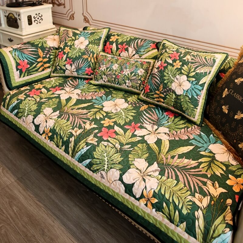 Tropical Rainforest Anti-Scratch Protective Mat Couch Cover