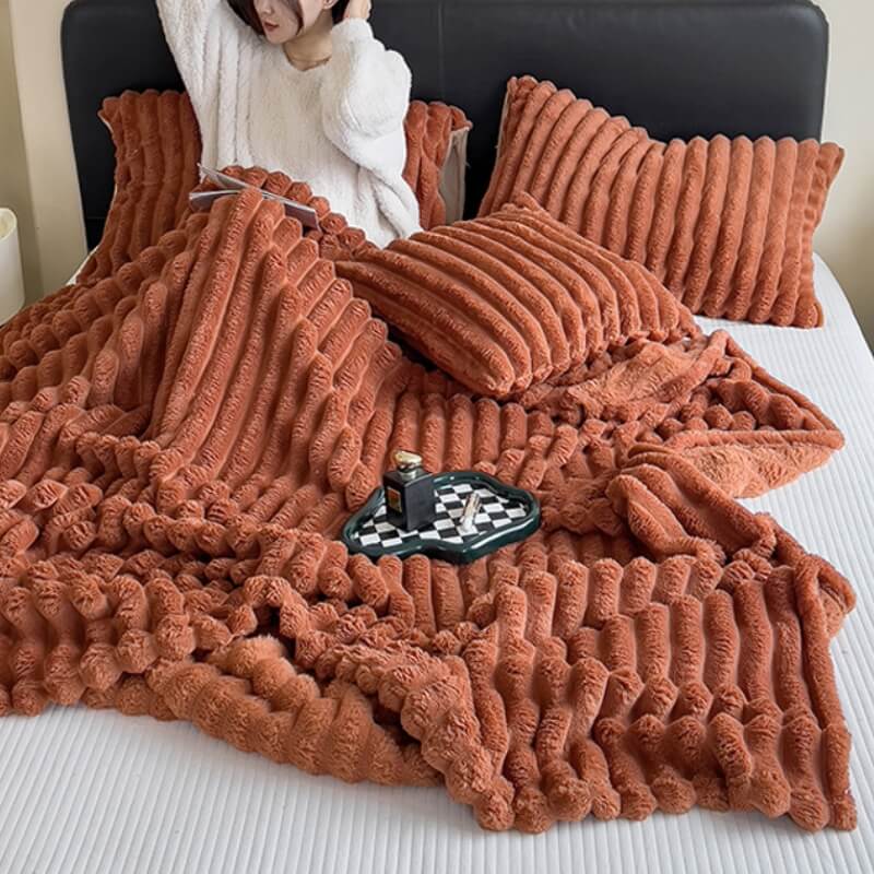 Warm Imitation Rabbit Plush Sofa Throw Blanket Dog Blanket
