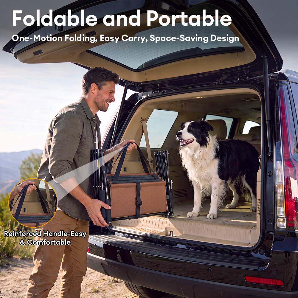 Foldable Dog Stairs for Car with Wide Non-Slip Steps - LuxeNest