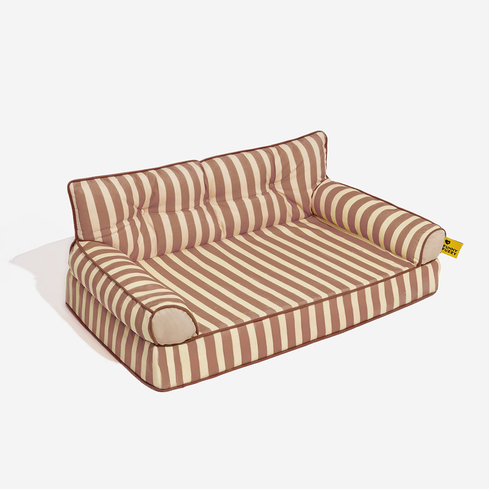 Stripe Waterproof Foldable Dog Sofa Bed - Sunny Siesta